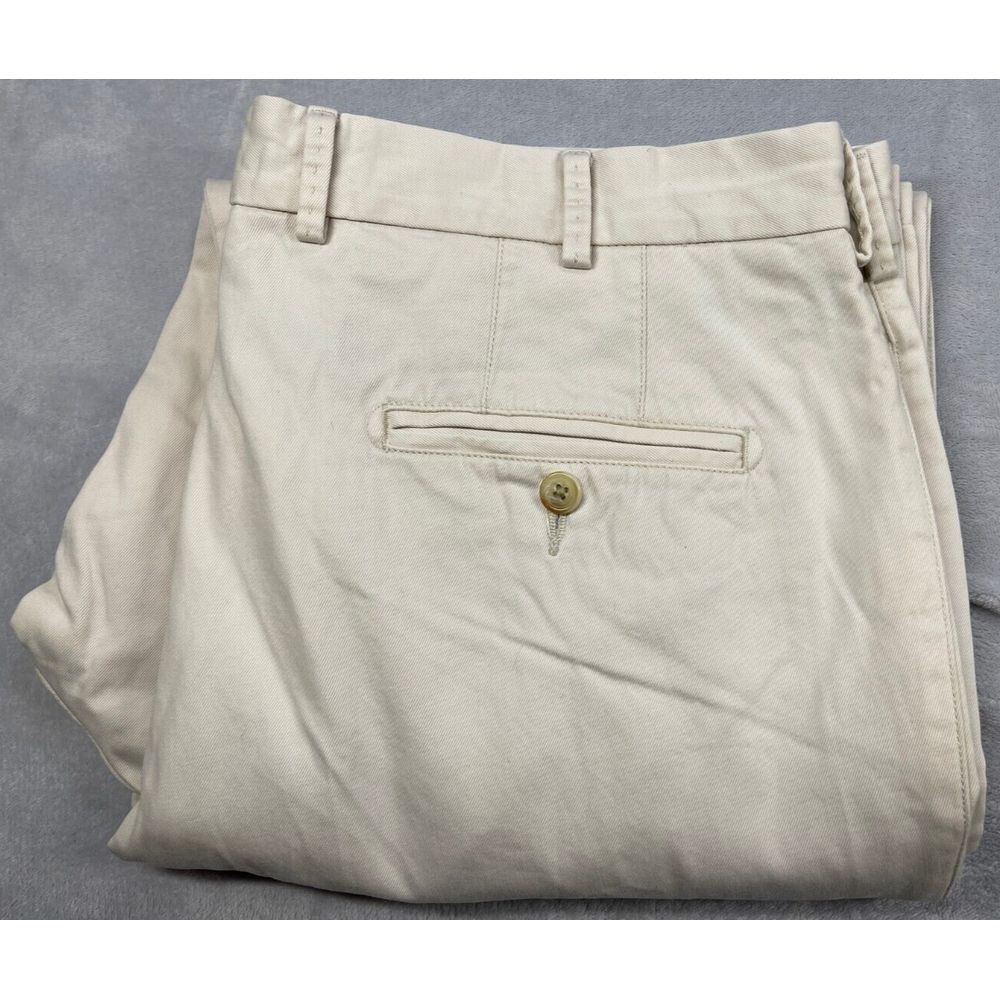 Peter Millar Pants Mens 36X32 Ivory Raleigh Washed Twill Pima Cotton Golf Chinos